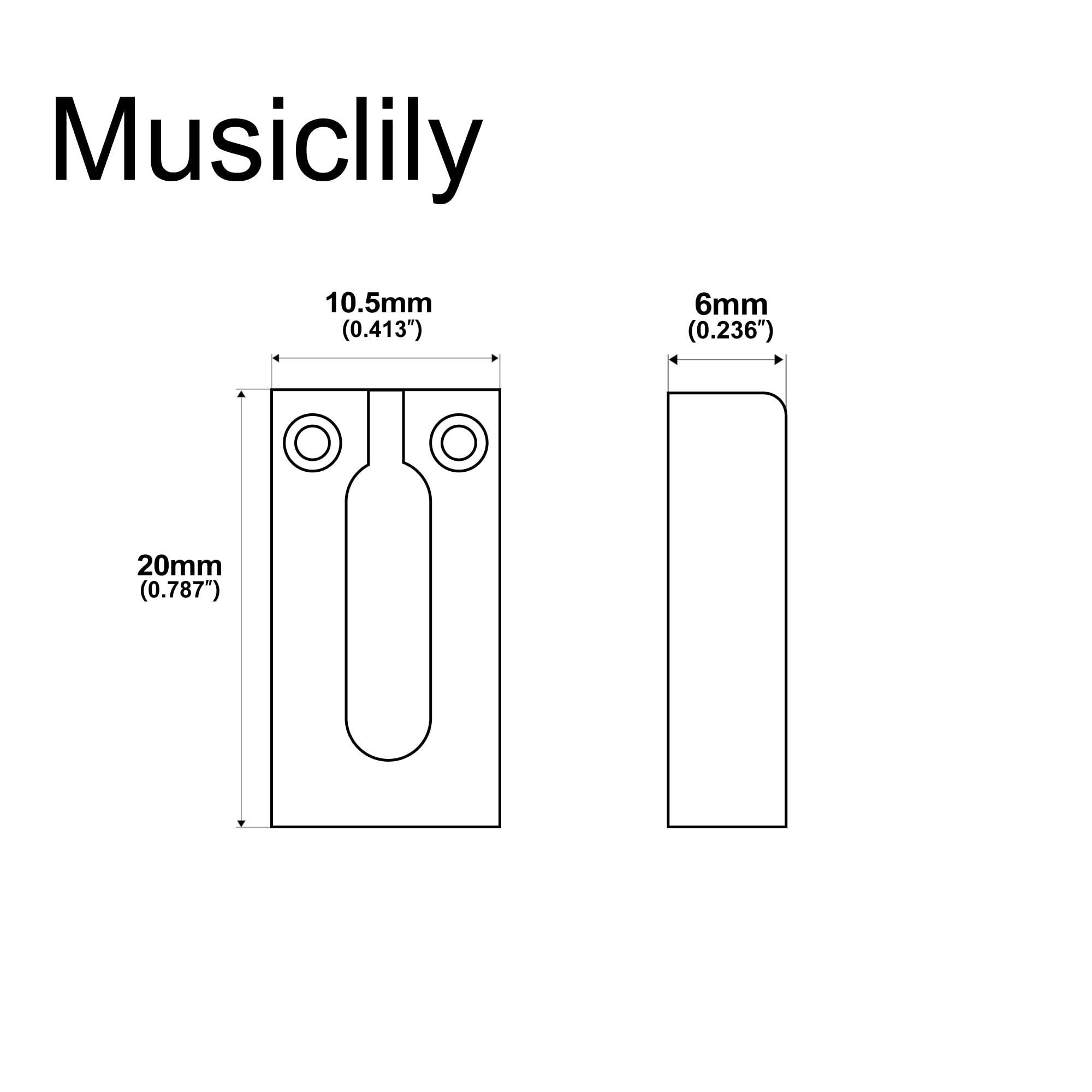 Wilkinson 10.5mm Strat Tremolo Bridge Saddles for Squier Standard/Mexico Fender Stratocaster Electric Guitar, Chrome with Black Screws (Set of 6)
