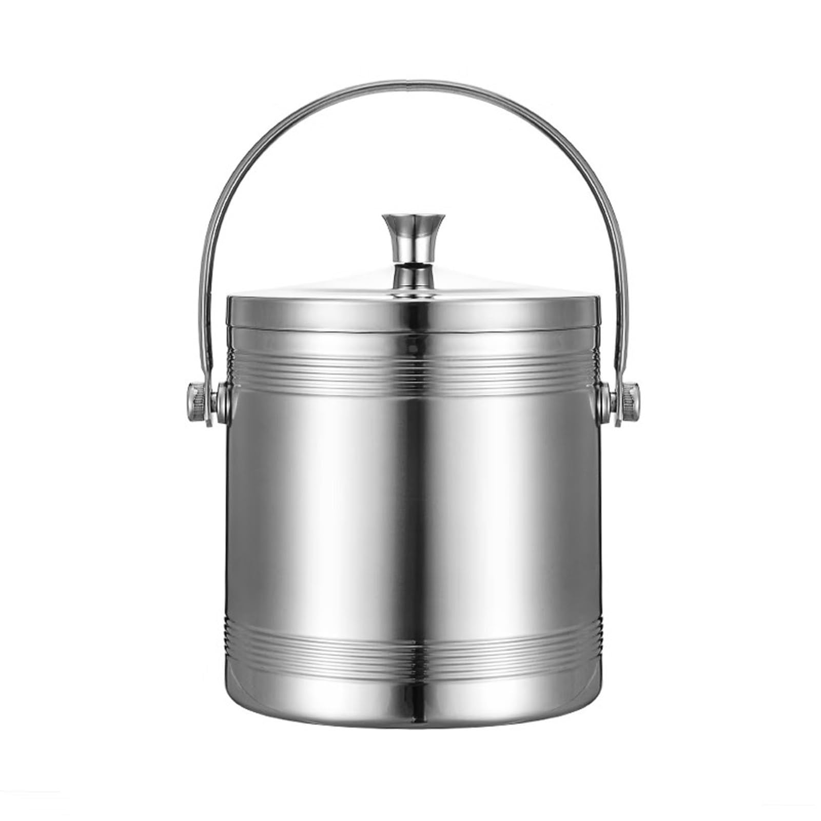 Miroooo 2L Ice Bucket Wine Bucket Stainless Steel Ice Buckets Double Wall Ice Bucket With Lid, Metal Insulated Ice Bucket For Cocktail Bar, Wine, Home Bar Accessories, Parties, Champagne Bucket Ice Bucket For Co