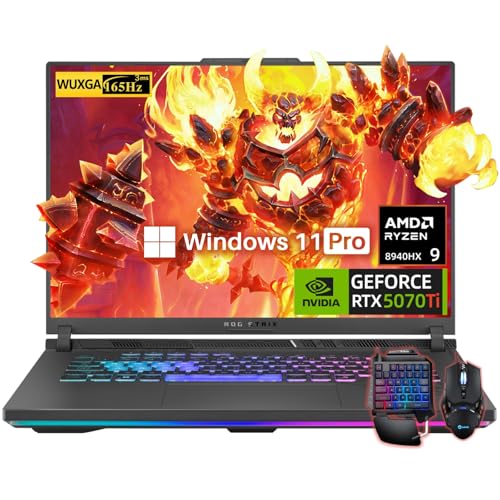 ASUS ROG Strix G16 (2025) Gaming Laptop, NVIDIA RTX 5070Ti 12GB GDDR7, AMD Ryzen 9 8940HX (16 Cores, 32 Threads, Turbo 5.3GHz), 16' WUXGA FHD 165Hz 3ms Display, 64GB DDR5, 2TB SSD, Windows 11 Pro