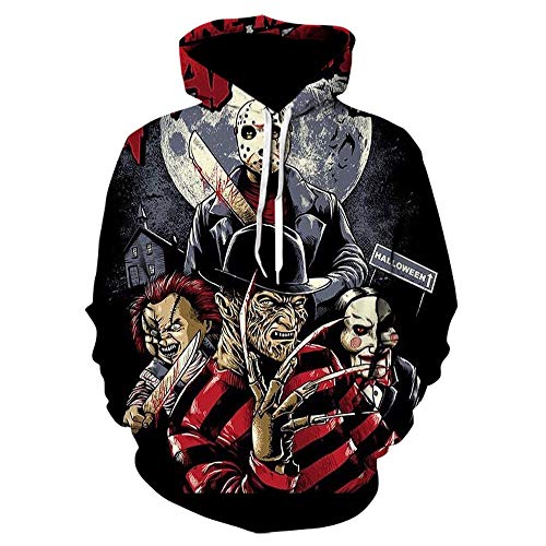 Película De Terror Sudadera con Capucha con Estampado 3D Estilo De Moda I Sudadera De Payaso Chaqueta Harajuku De Otoño Hip Hop Jersey Divertido