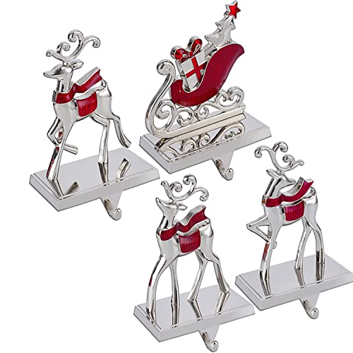4PCS-Reindeer-Stocking-Holders-for-Mantle-Decor-Sleigh-Weighted-Christmas-Stocking-Fireplace-Holder-Heavy-Duty-Mantle-Stocking-Hook-Holiday-Xmas-Decor-Reindeer-Sleigh-4 4PCS Reindeer Stocking Holders for Mantle Decor Sleigh Weighted Christmas Stocking Fireplace Holder Heavy Duty Mantle Stocking Hook Holiday Xmas Decor Reindeer Sleigh 4