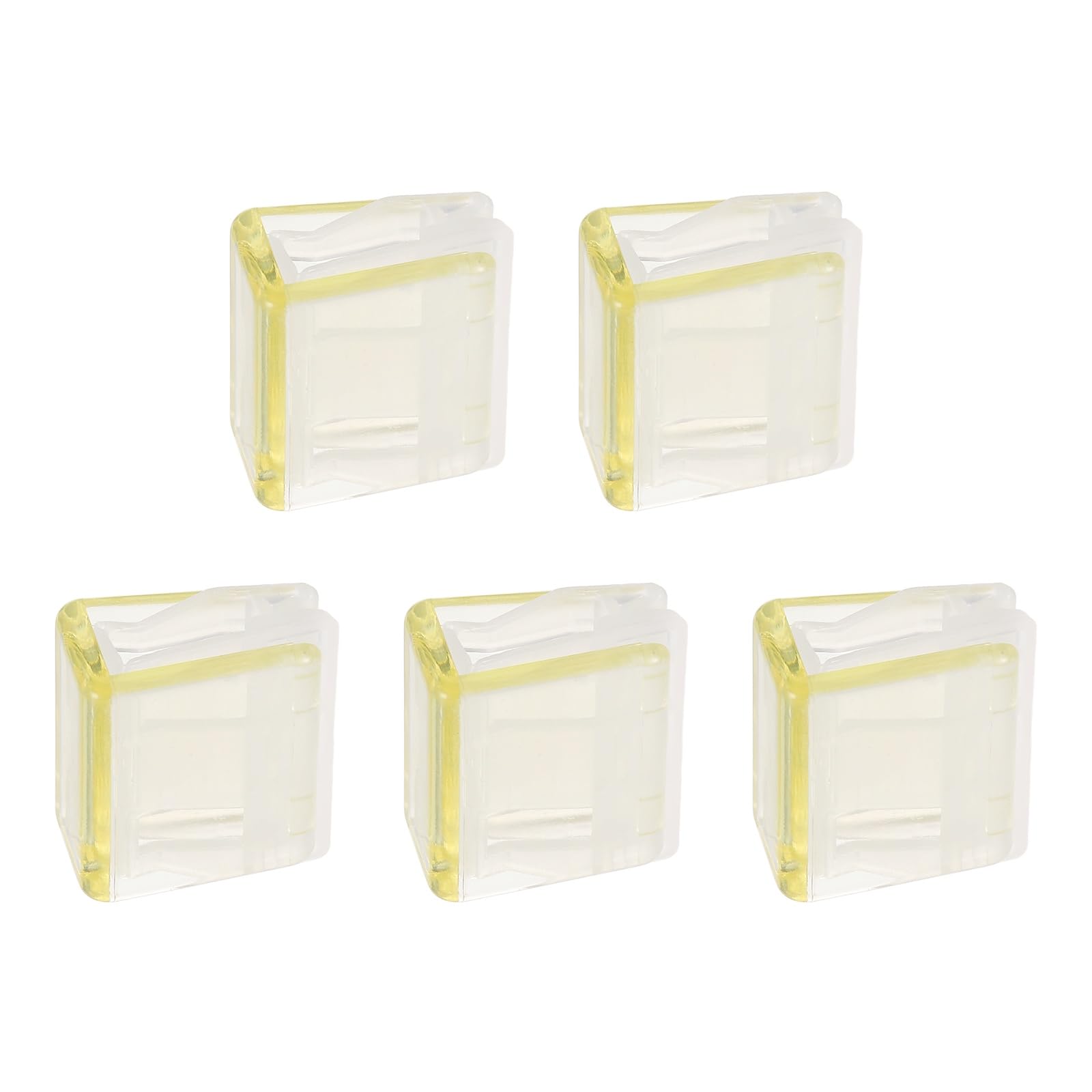 PATIKIL Plastic Binder Clips, 5Pcs Cute Paper Clamps Reusable Small File Clips Desktop Document Organizer Accessories for Fixing Paper Desk Home Office Supplies, Transparent Yellow