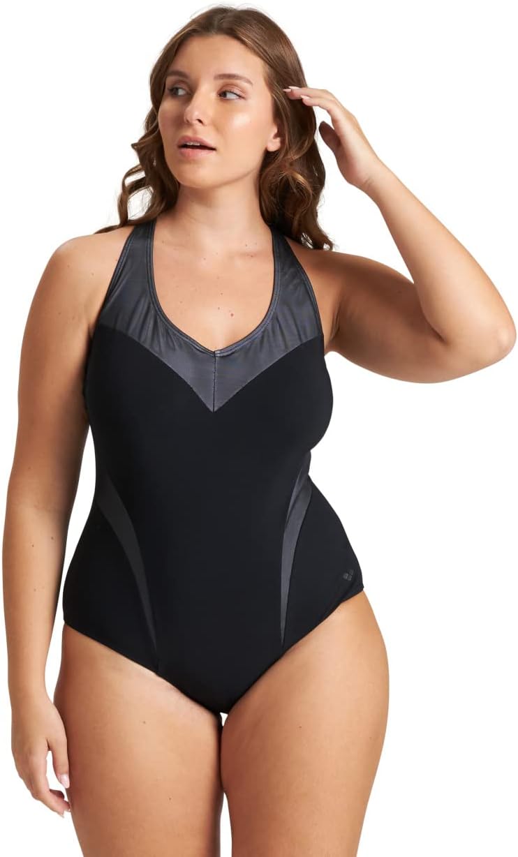 arena Bodylift Women’s Spikes Bra Plus Size One Piece Swimsuit Swim Pro Back UV Protection Tummy Control Ladies Bathing Suit