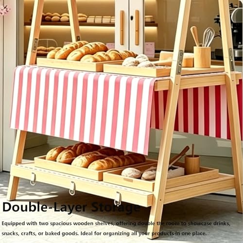 Cadre en bois robuste pour chariot portable de marché et d'affichage