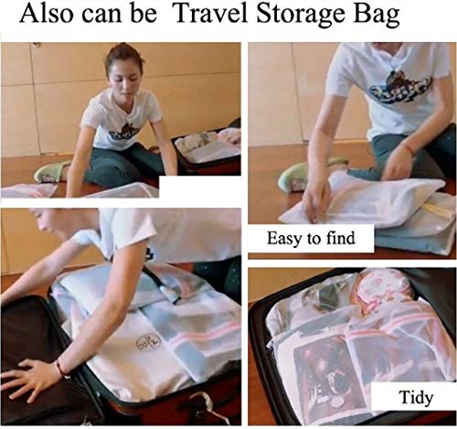 Image of Lukzer Mesh Laundry Bag for Clothes Washing Bag (Pack of 3 Pcs) White Travel Storage Organizer with Rust-Free Zipper for Delicates Blouse, Bra, Hosiery, Lingerie, Stocking & Shoe Washing Machine Bag
