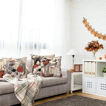 Dekokissenbezüge – -Kissenbezüge, Halloween-Kissenbezüge, -Schädel-Kissenbezüge, weiche Gothic-Kissenbezüge, dekorative Dekokissen für Zuhause, Schlafzimmer – Bild 5