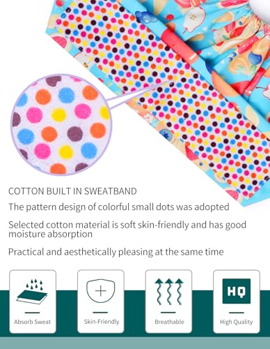 Image of Kousenpu Scrub Caps for Women, Adjustable with Side Buttons, Cute