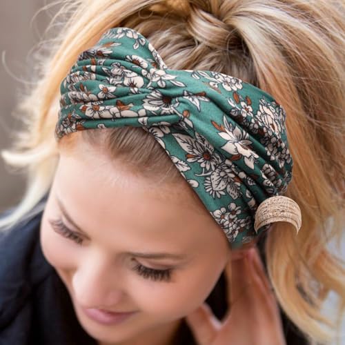 Image of DRESHOW 4 Pack Turban Headbands for Women Wide Vintage Head Wraps Knotted Cute Hair Band Accessories
