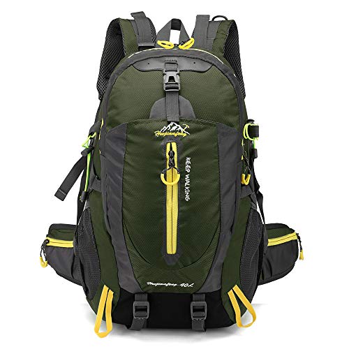 CHENXIAOHONG Mochila de trilha feminina e masculina 40L, à prova d'água, esportiva, resistente, mochila de viagem, mochila de montanha(Verde militar)