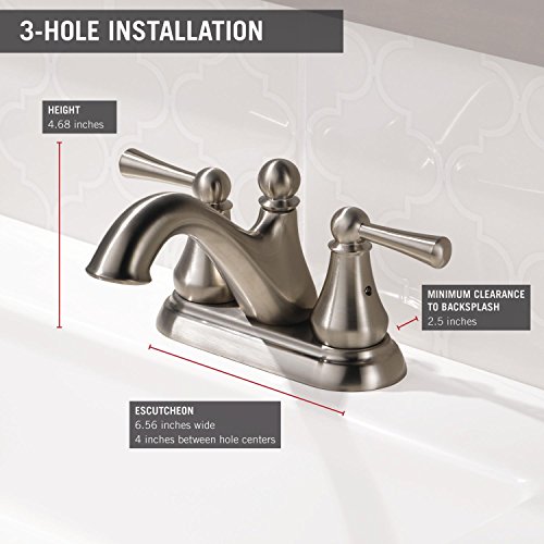 Delta Faucet Haywood Centerset Bathroom Faucet Brushed Nickel, Bathroom Sink Faucet, Drain Assembly, Stainless 25999LF-SS,Pack of 1