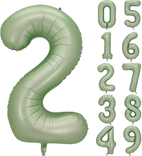 Globo del número 2, globos de número grande de 40 pulgadas, decoración de fiesta de segundo cumpleaños, decoración de letrero de dos cumpleaños,