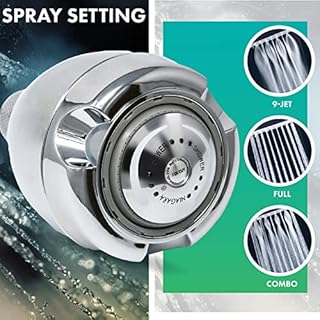 Niagara Conservation N2915CH Earth Spa 3-Spray with 1.5 GPM 2.7-in. Wall Mount Adjustable Fixed Shower Head in Chrome, 1-Pack | Bathroom Shower Head Sprayer with Pressure Compensation Technology
