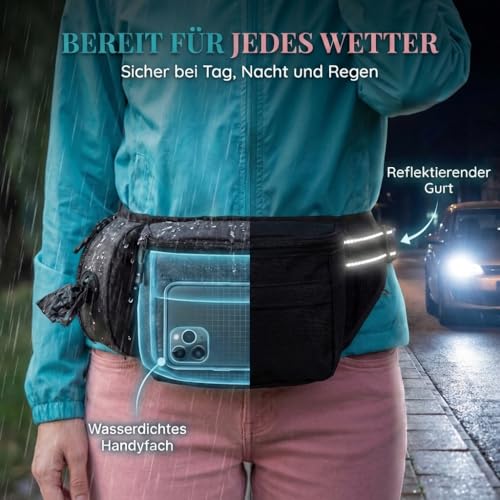 HUND IST KÖNIG Leckerlitasche für Hunde Leckerlis & Hundezubehör - Robuste Bauchtasche Hund - Futterbeutel Hunde mit Kotbeutelspender, Handyfach & Gurt für Flexileine