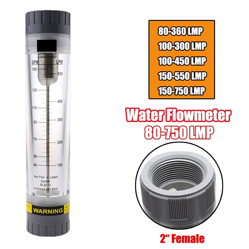 Medidor de flujo líquido, LZM-50G, caudalímetro de 100-300 LPM, hembra interna de 2 pulgadas, caudalímetro de flujo de agua líquida de tubo escala precisa acrílico transparente para medida