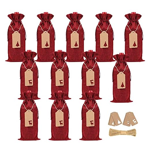 Weihnachten Weinflasche Abdeckung 12 Stücke geschenktüten flaschen Rotwein Taschen für Dress up Weinflasche Wiederverwendbare Wein Geschenk Taschen für Home Dinner Party Dekoration Tischdekoration 2