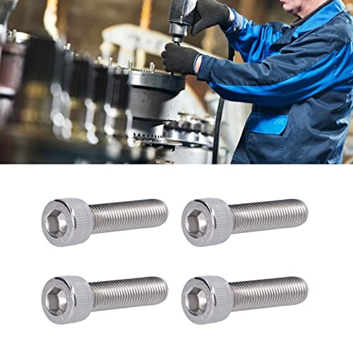 Image of Hex Bolt, 1.25mm Fine Pitch M10 4Pcs Socket Screw Bright Finish -70 Stainless Steel for Construction for DIY Jobs for Automotive Industry(M10*40)