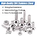 Glarks 510Pcs Metric M3 M4 M5 304 Stainless Steel Flat Head Countersunk Socket Cap Bolts Screws Nuts Assortment Kit, Allen Hex Drive