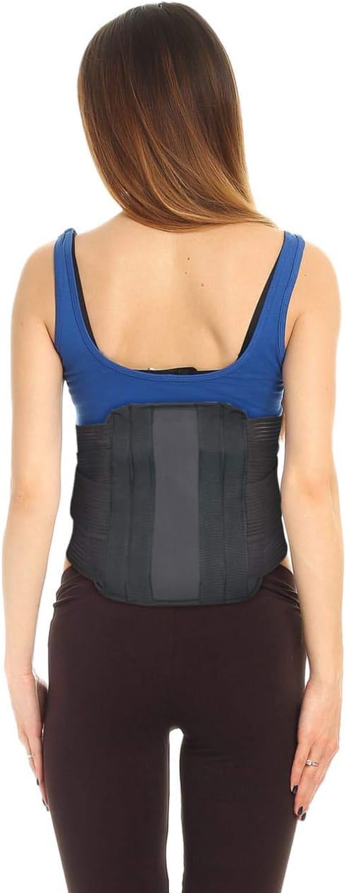 Rsc Healthcare Contour Lumber Spine Belt(Four Strips) Lower Lumbar Support Breathable Elastic Back Support Belt For Back Pain (Grey) Extra-Large(40-46 INCHES)