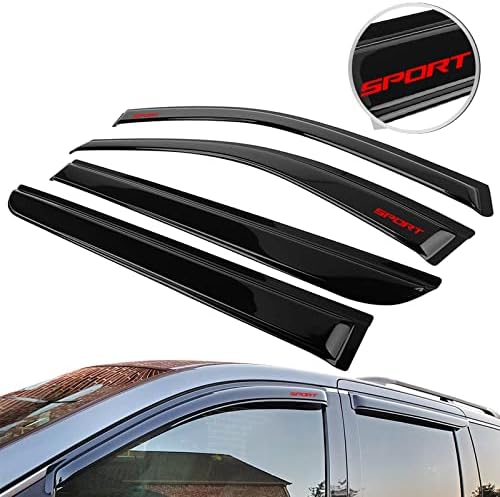 Miniatura 2 de Visera de ventana compatible con Honda Odyssey 08-10, deflector de ventilación de ventana lateral, teñido ahumado oscuro, estilo cinta JDM, color