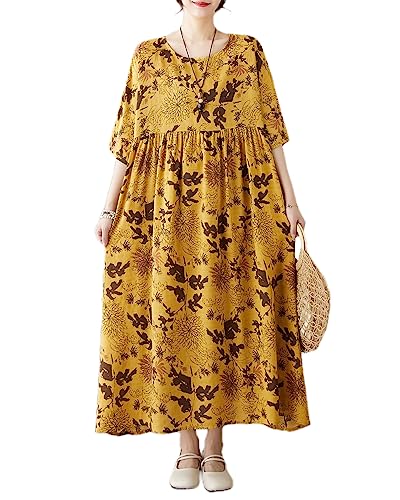 Robe d'été à manches courtes pour femme idéale contre la chaleur à motif floral
