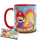 Kembilove Taza Desayuno para Parejas – Tazas Originales de Frikis para Enamorados – Taza Roja con Mensaje Gracioso ¡Eres mi todo! – Tazas de de café para regalar el día de San Valentín