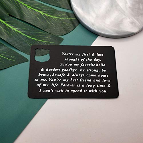 Police Officer Jewelry Gift Police Jewelry Anniversary Card Gift Engraved Wallet Insert Card for Husband Boyfriend Couple Gift Metal Wallet Insert Card Christmas Birthday Gift Inspirational Gift4