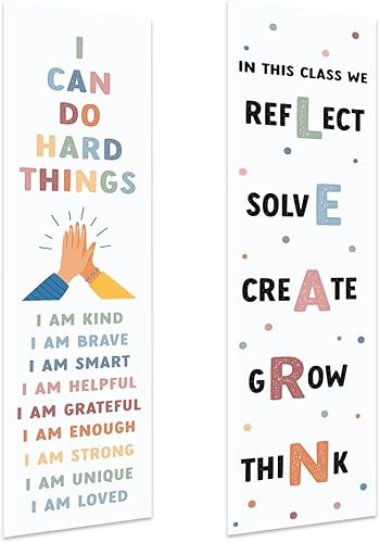 Miniatura 13 de Andaz Press Cartel de 13 x 48 pulgadas con texto en inglés "The Power Of Yet Growth Mindset" para profesores, tablón de anuncios, decoración
