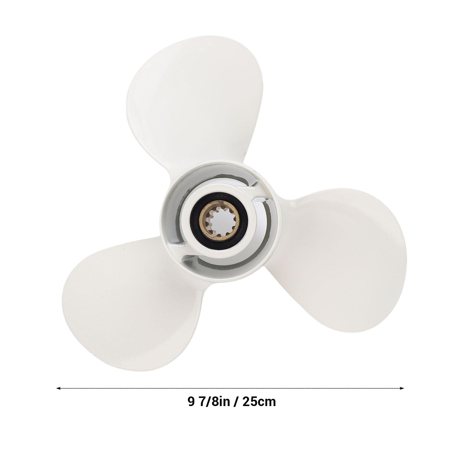 Keenso Außenbordpropeller, 3-Blatt-Bootspropeller aus Aluminiumlegierung 9 7/8 X 13 Zoll mit 10 Zähnen Spline, Ersatz für 20 PS 25 PS 30 Außenbordmotor