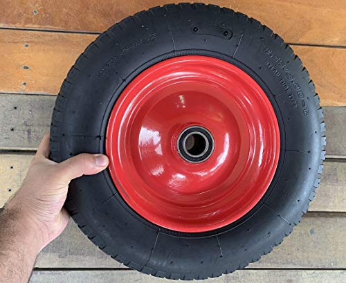 2 Pneus Para Carrinho de Mão Completo Com Câmara E Aro Até 180 Kg