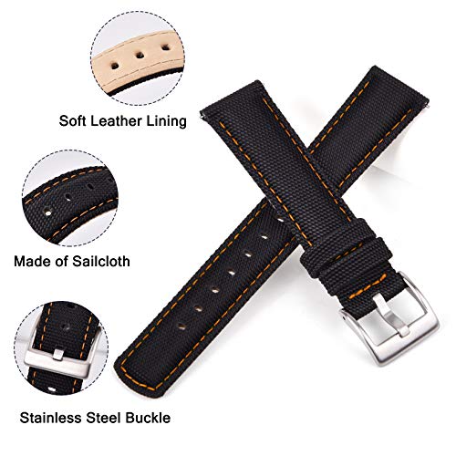 Image of Ritche Sailcloth Watch Band Quick Release Watch Strap Compatible with Samsung Galaxy Watch 6 Band Classic 43mm 47mm 40mm 44mmTimex / Seiko /Fossil /Citizen Watch Bands for Men Women