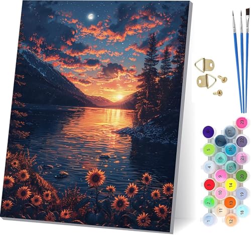 v G DIY Paint by Numbers for Adults i LbgqS hG  Lbg uVƃANG̋ yCgoCio[ l̃NtgANeBre z[ ItBX ւ̃Mtg 40x5