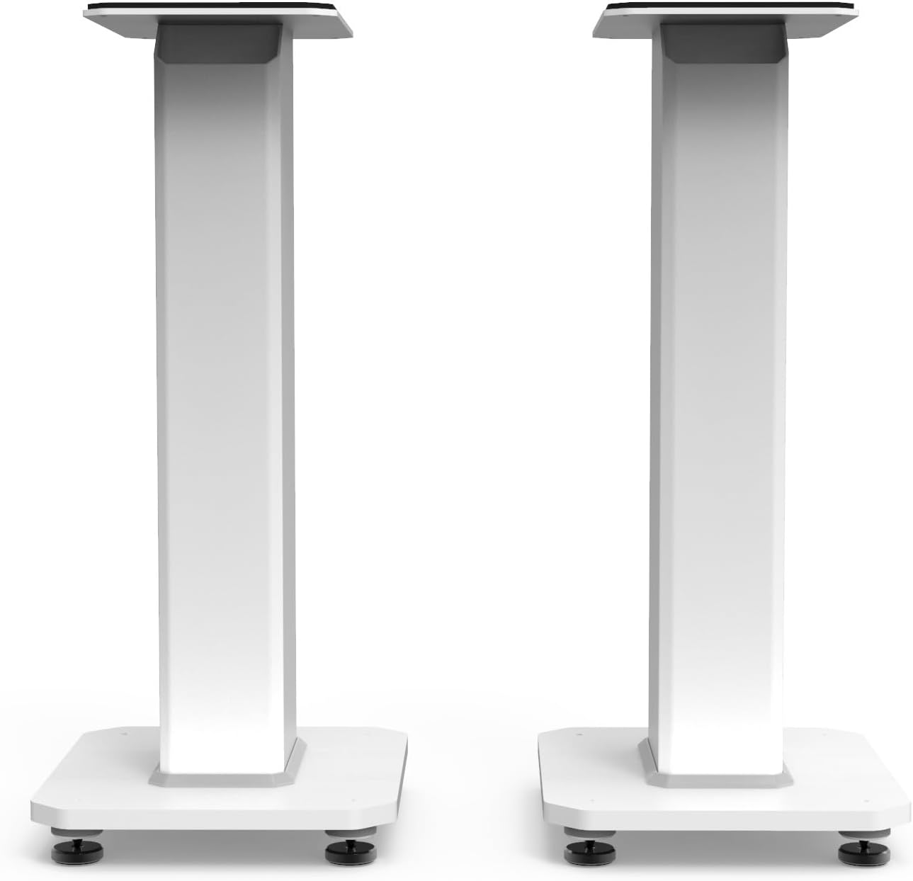 Kanto SX22 Universal Fillable Speaker Floor Stands for Bookshelf Speakers | 22" Tall | Adjustable Isolation Feet | Dedicated Cable Channel | Fill Bags & Level Incl. | Pair | White