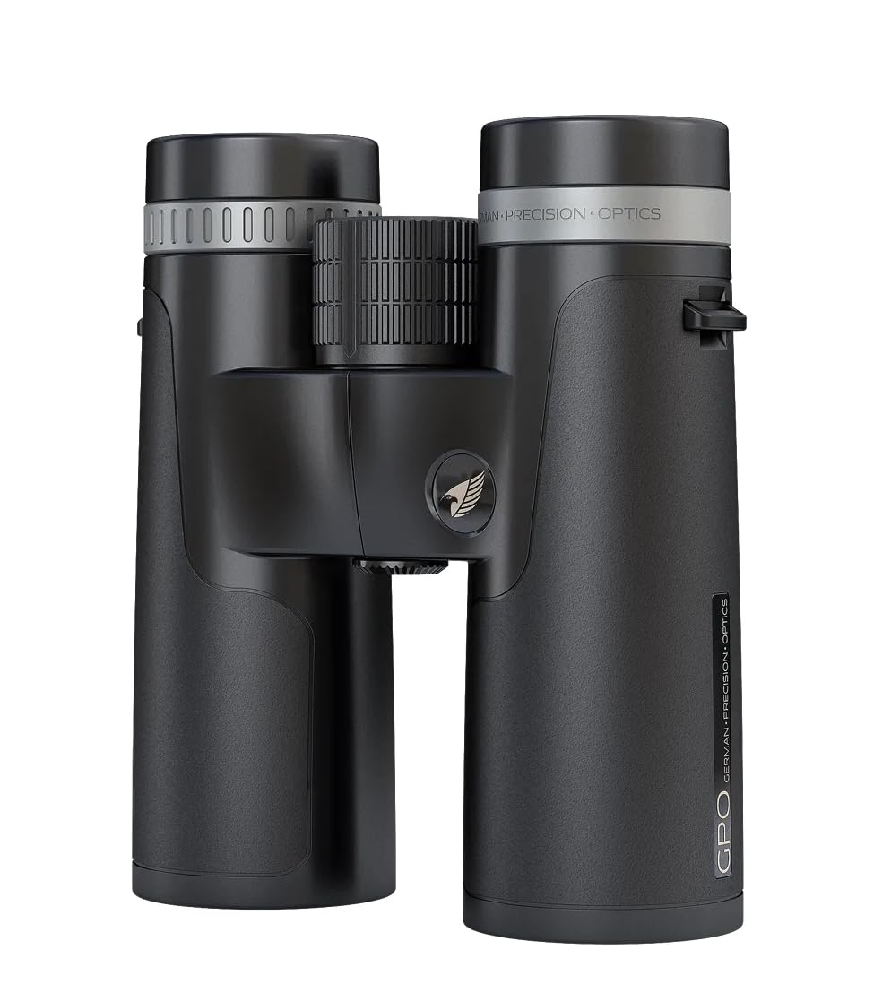GPO German Precision Optics Passion SD 10x42 Binoculars, Lightweight Binocular for Hunting, Bird Watching, Wildlife Observation or Sports, Black & Silver Magnesium Frame (B250)