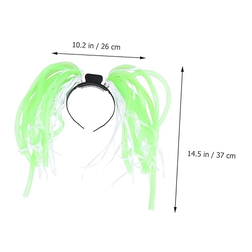 Miniatura 5 de NOLITOY 1 diadema de fideos para fiesta de Pascua, diadema decorativa con LED, para fiesta, rave, peluca con rastas luminosas, tocado LED, diadema