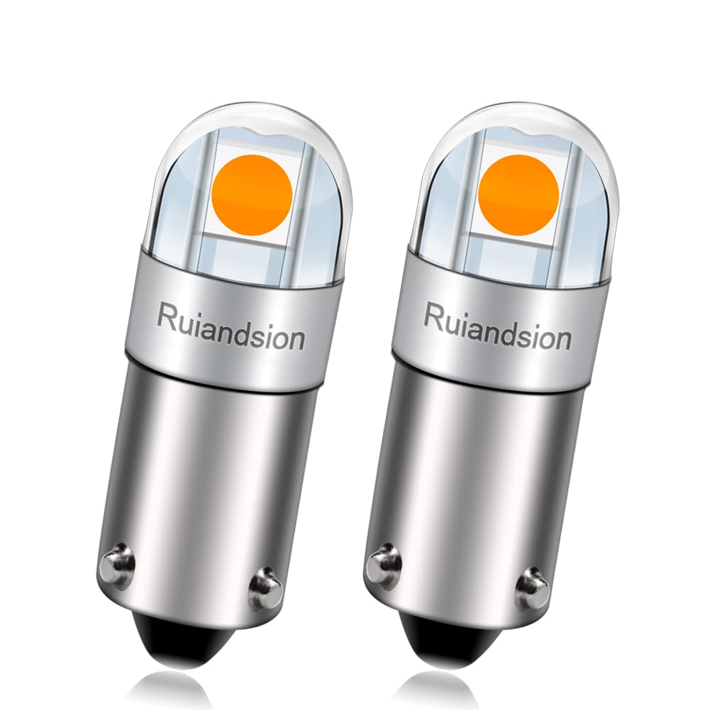 Ruiandsion BAY9S LED Reading Light H21W 64136 24V Non Polarity 200LM Super Bright 3030 2SMD Chipset for Car Interior Side Door Courtesy Map Lights,Yellow Color,Pack of 2