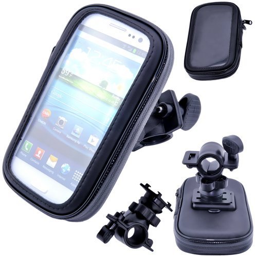 TechDealsUK Support rotatif étanche pour guidon de vélo pour téléphone portable HTC One V Noir