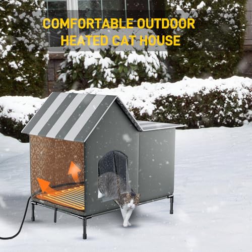 Optionew CAT01 Heated Cat House For Outside Weatherproof Insulated thumb #5
