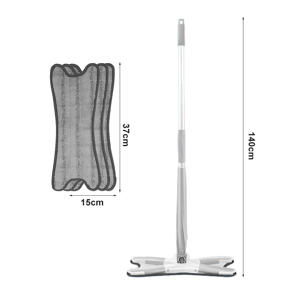 Mop, 360 grados de rotación libre de microfibra tipo X fregona plana de limpieza del piso del hogar Herramientas de limpieza Lazy Fellow Mop, reutilizable hogar cocina mano libre fregona, adecuado