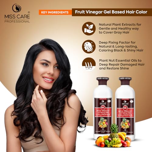 Image of Original MC Mix Fruit Vinegar Gel Colour (Dark Brown Hair) - 1000 ml, Hair Dye for Men and Women, Smooth Application