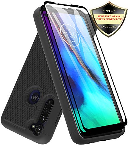 Dahkoiz Moto G Stylus Case with Tempered Glass Screen Protector [2 Pack], Armor