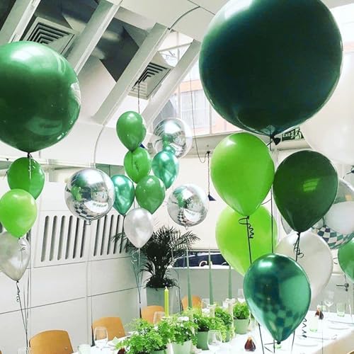 Image of PartyWoo Dark Green Balloons 20pcs 18 Inch Emerald Hunter Forest Green Balloons for Wedding Boy Baby Shower Birthday Christmas Graduation Dinosaur Jungle Golf Theme Party Decorations Green-Y56
