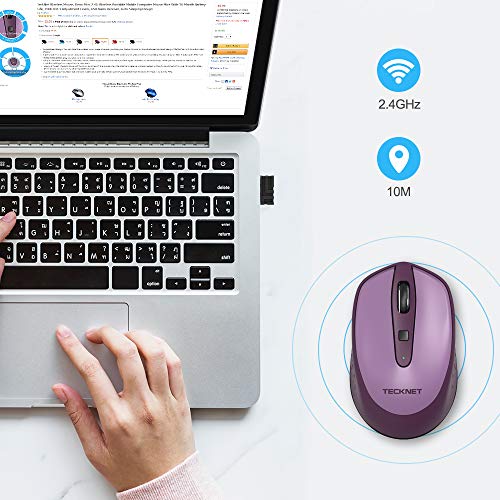Tecknet Mini Wireless Mouse, 2.4Ghz Small Computer Mouse With Usb Receiver, 3 Adjustable Dpi Portable Mouse For Kids, Aa Battery Powered Travel Mouse For Laptop, Pc, Mac, Chromebook-Purple #TOP3