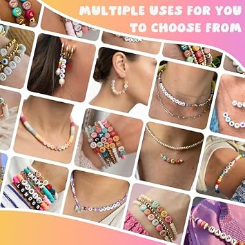 Gionlion 1200 Letter Beads & 4200Pcs Pony Beads for Bracelet Making Kit