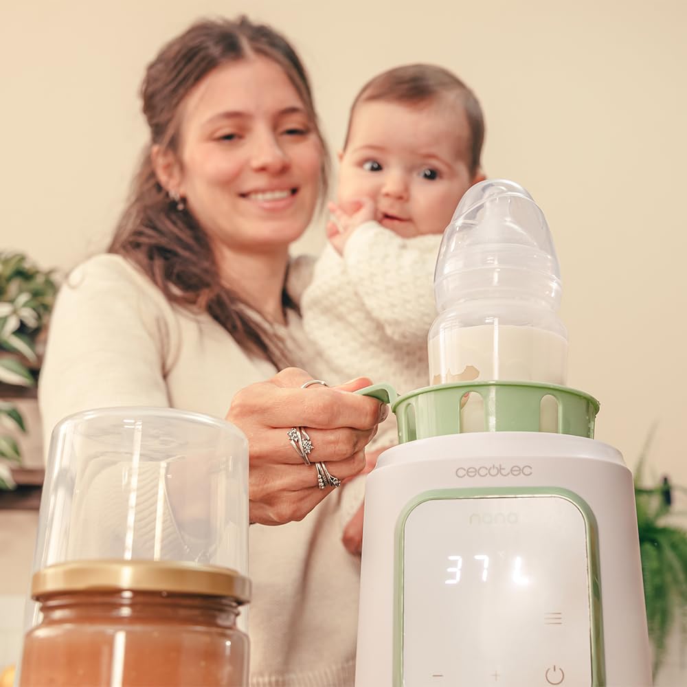 Cecotec Scaldabiberon - Sterilizzatore Biberon Nana BabyCare Single BottleWarmer, 4 modalità, Cestello per il Biberon, Senza BPA, Sicuro per Conservare Acqua, Latte e Alimenti