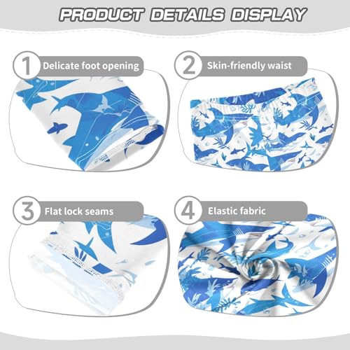 KLL Shark Water Blue Pattern Toddler Girls' Cotton Pants Fashion High Waisted Workout Pants Sports3