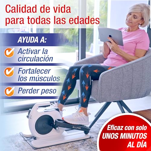 Galerie Ellipse – Système de pédalage Automatique Avant/arrière, Active Vos Jambes en Position Assise sans Effort. Facile à Transporter, Silencieux, pour Tous. Comprend Un Masque Relaxant. – Image 4
