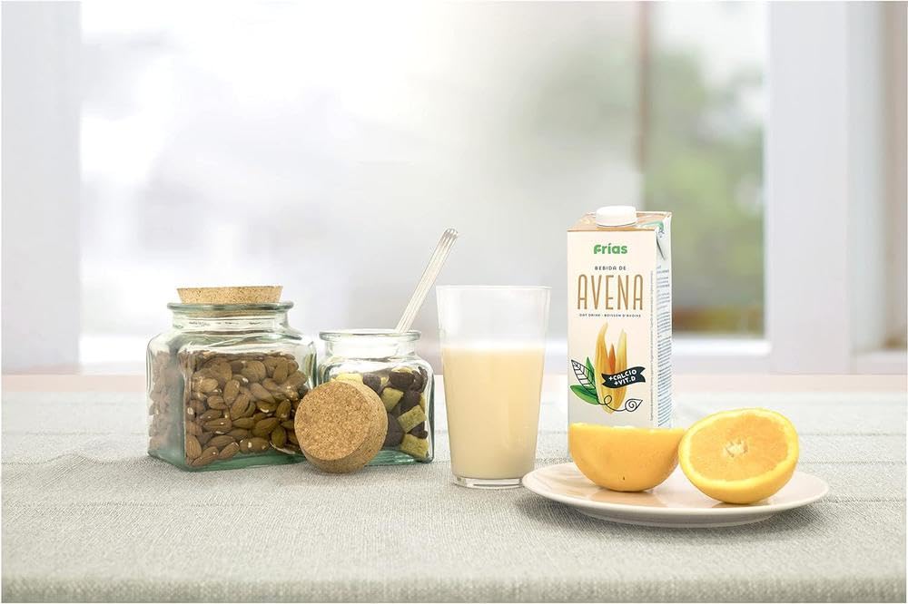Frías Bebida Vegetal de Avena Enriquecida con Calcio Pack 6 x 1L Sin Lactosa Sin Azúcares Añadidos Vegana