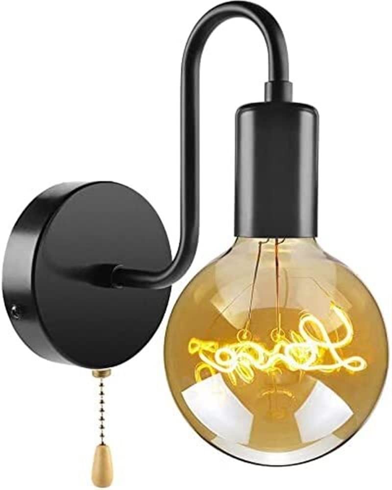 Lámpara de pared interior negra ajustable con interruptor integrado para eliminar sombras en cama 8