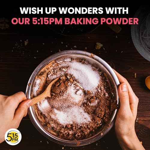 Image of 5:15PM Baking Powder 250g | Double Acting Baking Powder | All Purpose Leaving Agent | Gluten Free Baking Powder for Cooking & Baking Cake, Breads, Muffins, Pizza - 250 grams (Pack of 2)