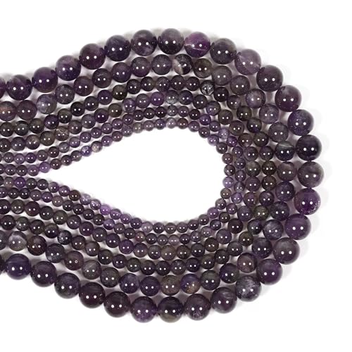 Gemstone Beads for Jewelry Making, Sold per Bag 5 Strands Inside, Amethyst 8mm